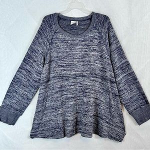 NWT Suzanne Betro Women’s Gray Soft Stretch sweater Top / Sz 3XL